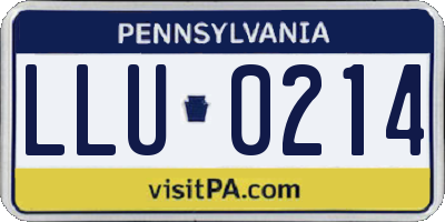 PA license plate LLU0214