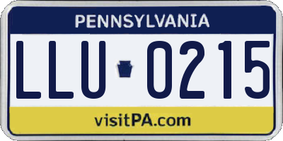 PA license plate LLU0215