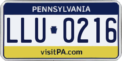 PA license plate LLU0216