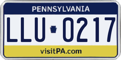 PA license plate LLU0217