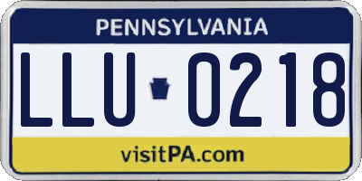 PA license plate LLU0218