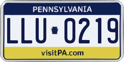 PA license plate LLU0219