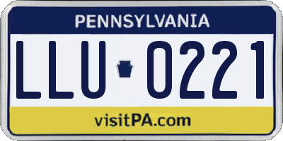 PA license plate LLU0221