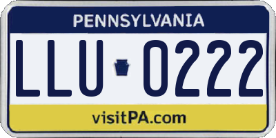 PA license plate LLU0222