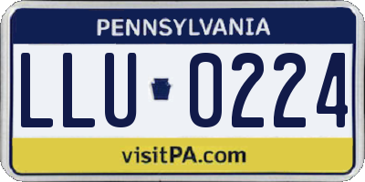 PA license plate LLU0224