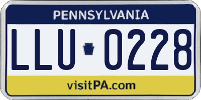 PA license plate LLU0228