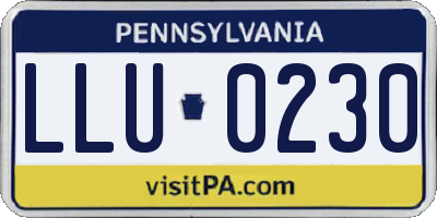 PA license plate LLU0230