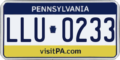 PA license plate LLU0233