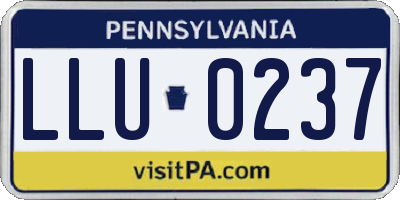 PA license plate LLU0237