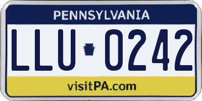 PA license plate LLU0242