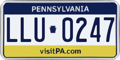 PA license plate LLU0247