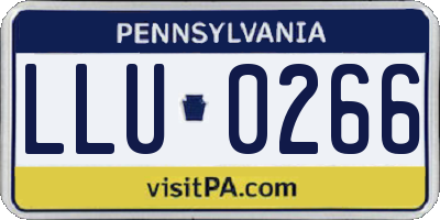 PA license plate LLU0266