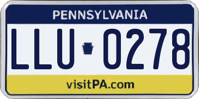 PA license plate LLU0278