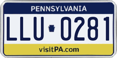 PA license plate LLU0281