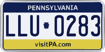 PA license plate LLU0283