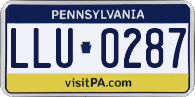PA license plate LLU0287