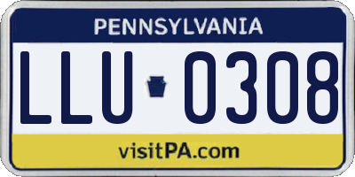 PA license plate LLU0308