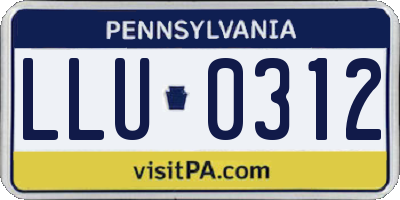 PA license plate LLU0312