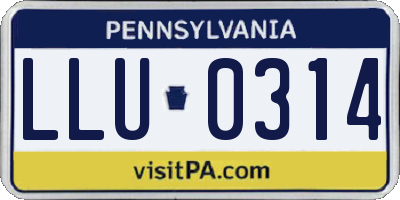 PA license plate LLU0314