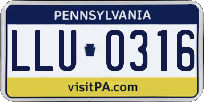 PA license plate LLU0316