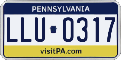 PA license plate LLU0317