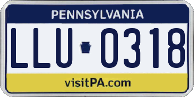 PA license plate LLU0318