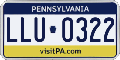 PA license plate LLU0322