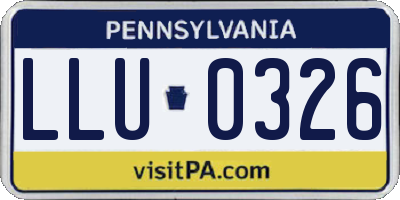 PA license plate LLU0326