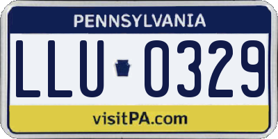 PA license plate LLU0329