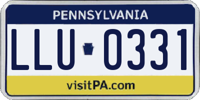PA license plate LLU0331