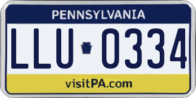 PA license plate LLU0334