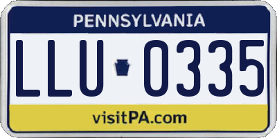 PA license plate LLU0335