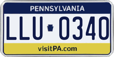 PA license plate LLU0340