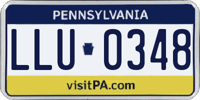 PA license plate LLU0348
