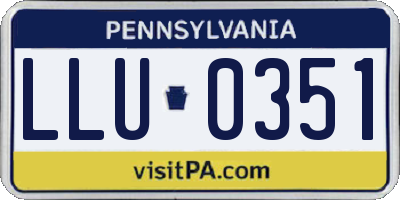 PA license plate LLU0351