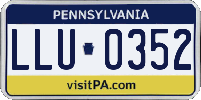 PA license plate LLU0352