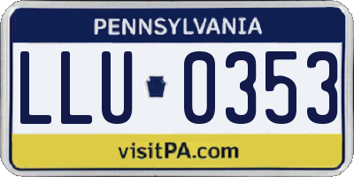 PA license plate LLU0353