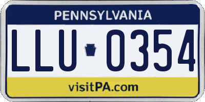 PA license plate LLU0354