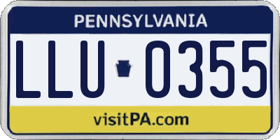 PA license plate LLU0355