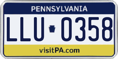 PA license plate LLU0358