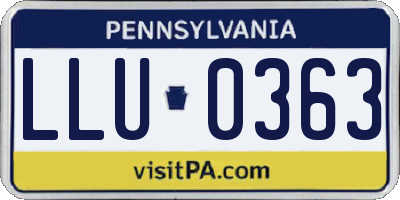 PA license plate LLU0363
