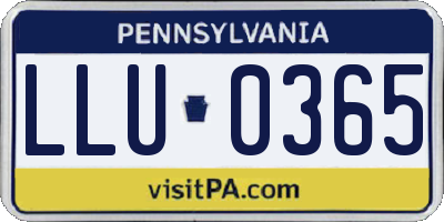 PA license plate LLU0365
