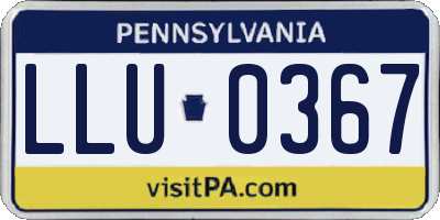 PA license plate LLU0367