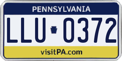 PA license plate LLU0372
