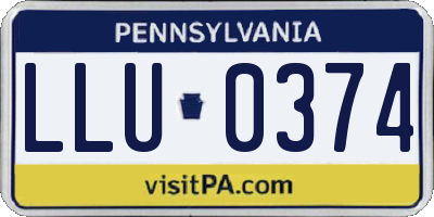 PA license plate LLU0374