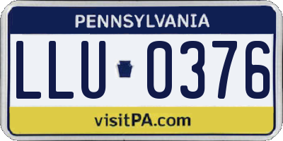 PA license plate LLU0376
