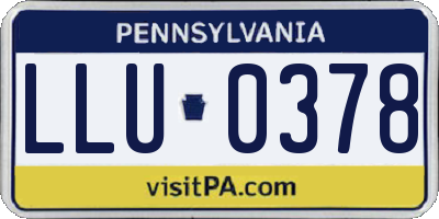 PA license plate LLU0378