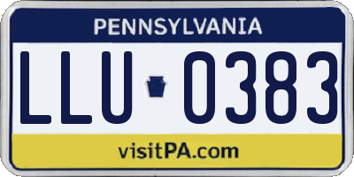 PA license plate LLU0383