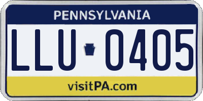 PA license plate LLU0405