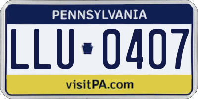 PA license plate LLU0407